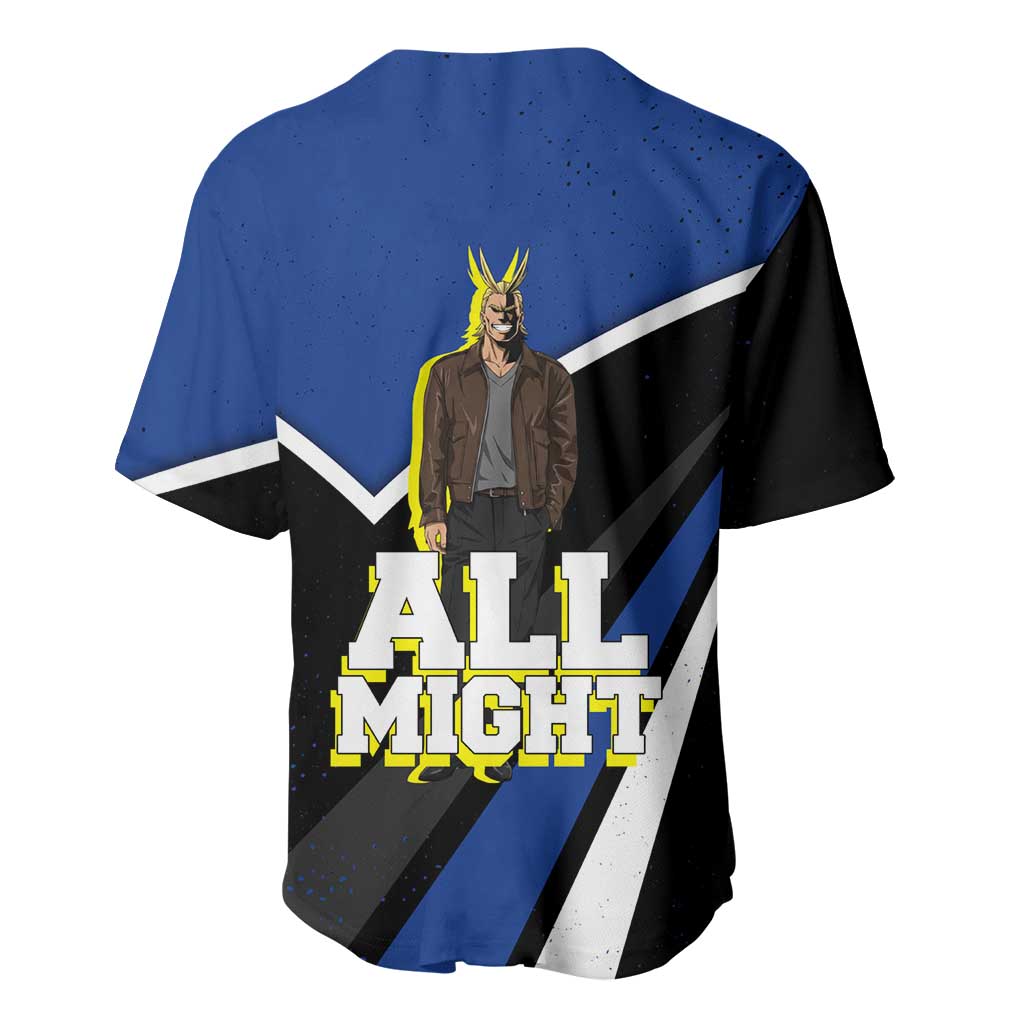 All Might My Hero Academia Baseball Jersey Anime Grunge Splatter Graphic Style