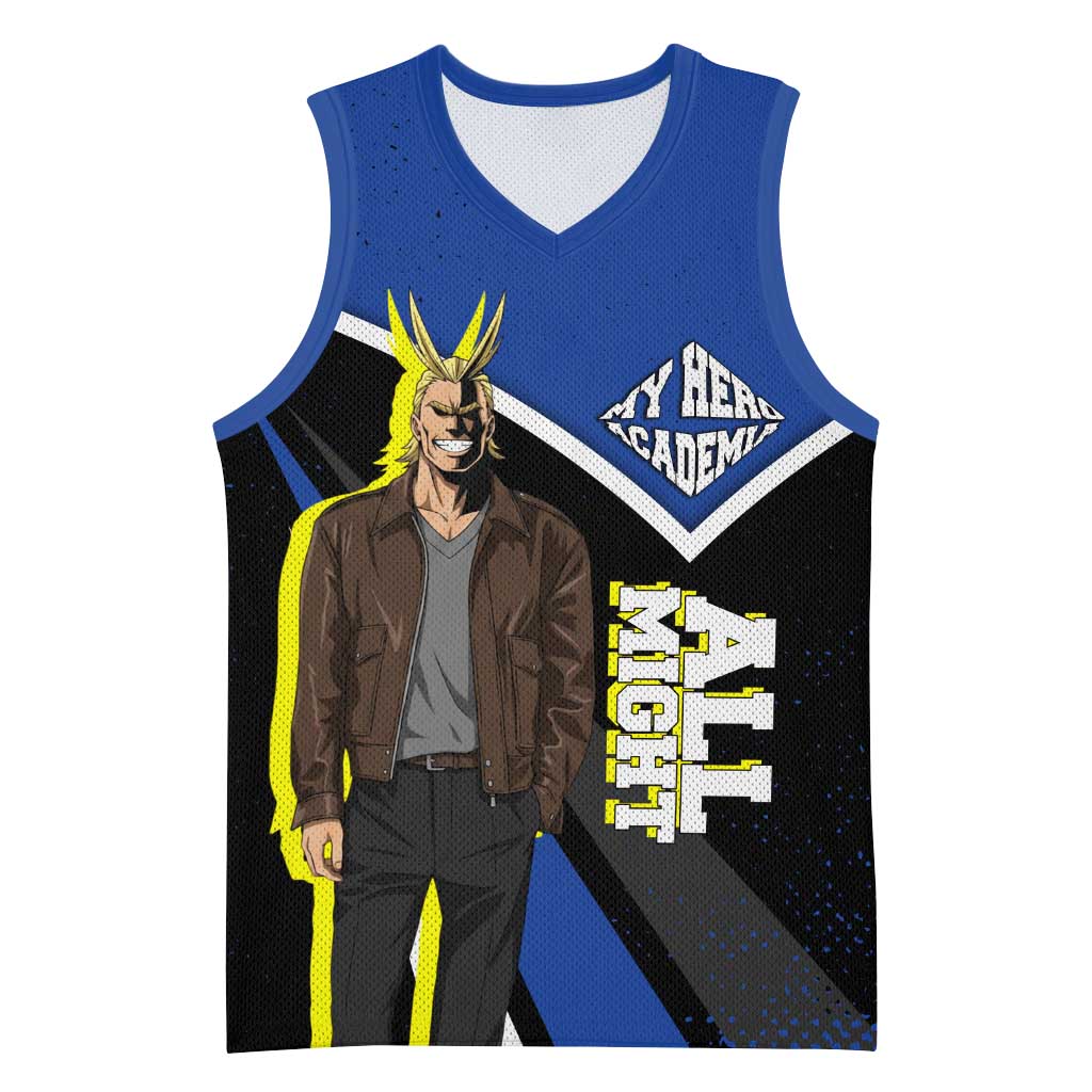 All Might My Hero Academia Basketball Jersey Anime Grunge Splatter Graphic Style
