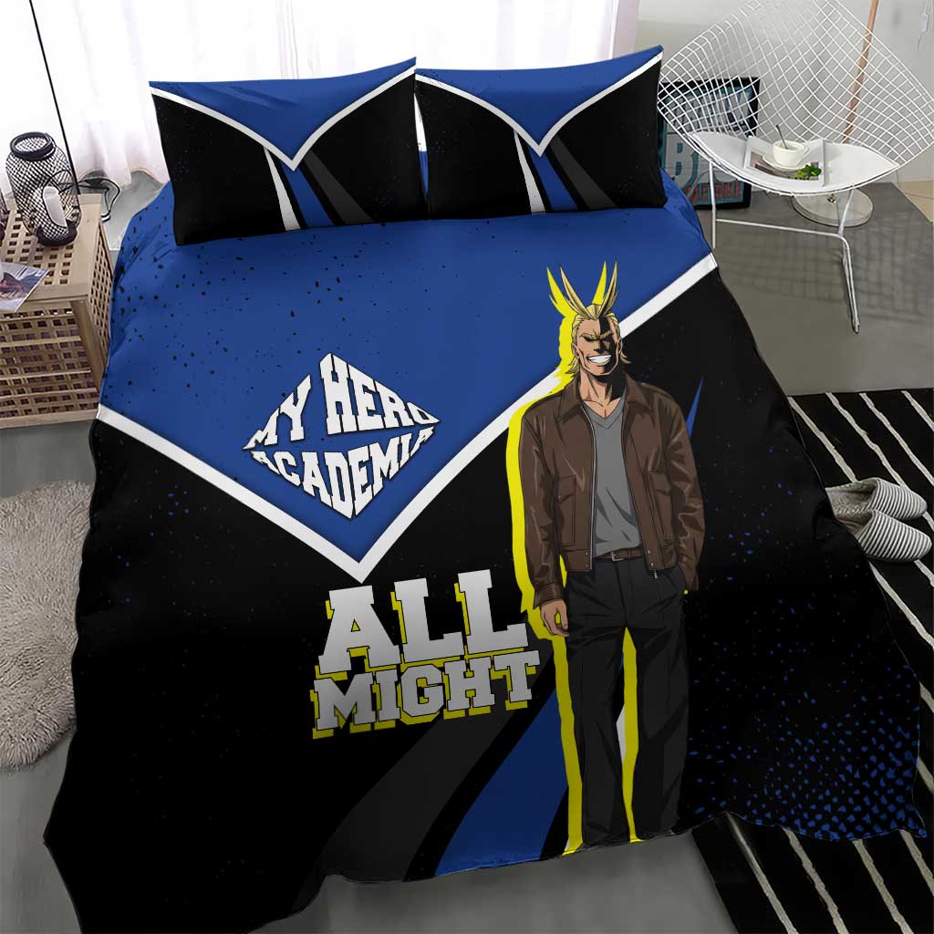 All Might My Hero Academia Bedding Set Anime Grunge Splatter Graphic Style