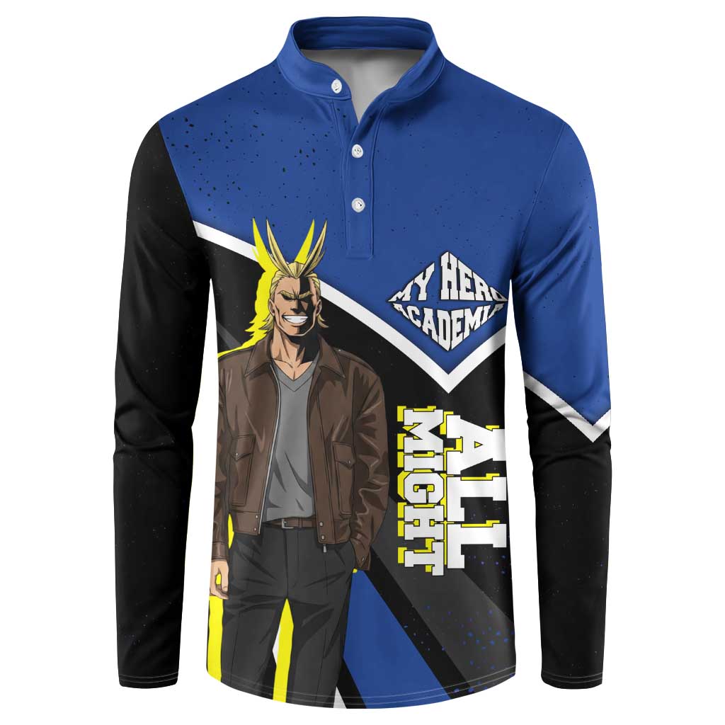 All Might My Hero Academia Button Sweatshirt Anime Grunge Splatter Graphic Style