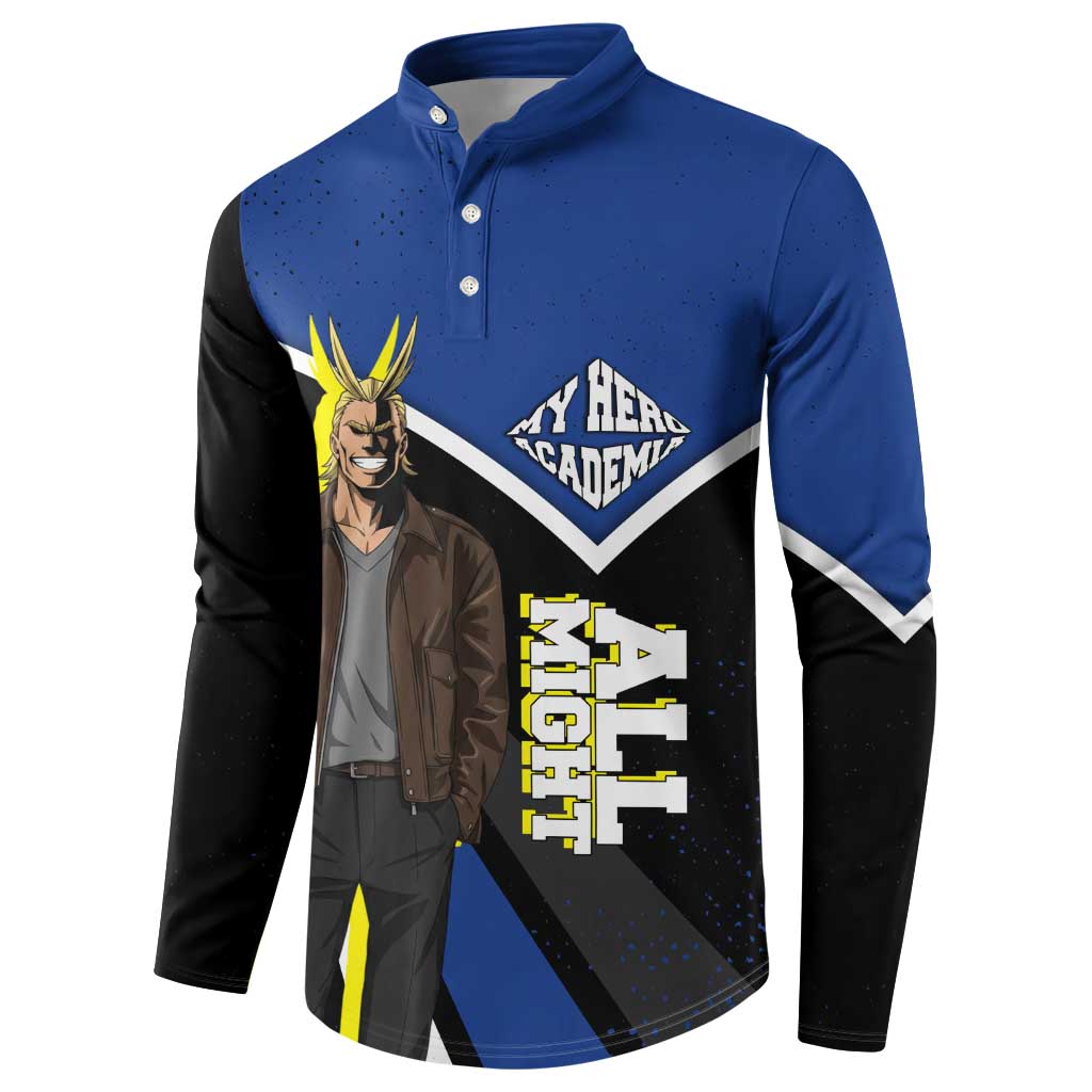 All Might My Hero Academia Button Sweatshirt Anime Grunge Splatter Graphic Style