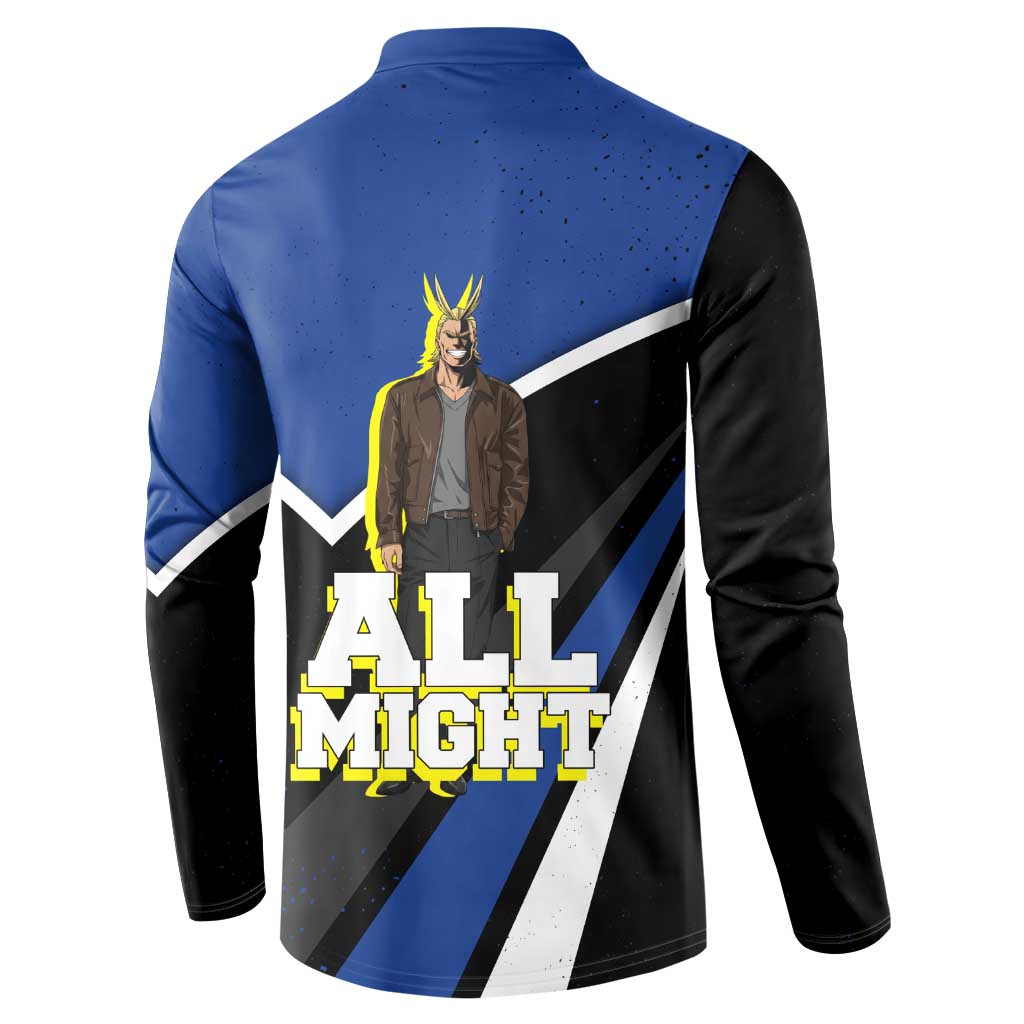 All Might My Hero Academia Button Sweatshirt Anime Grunge Splatter Graphic Style