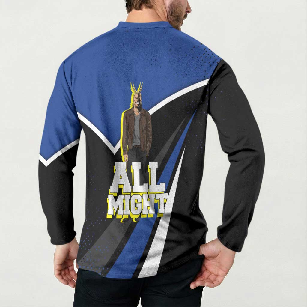 All Might My Hero Academia Button Sweatshirt Anime Grunge Splatter Graphic Style