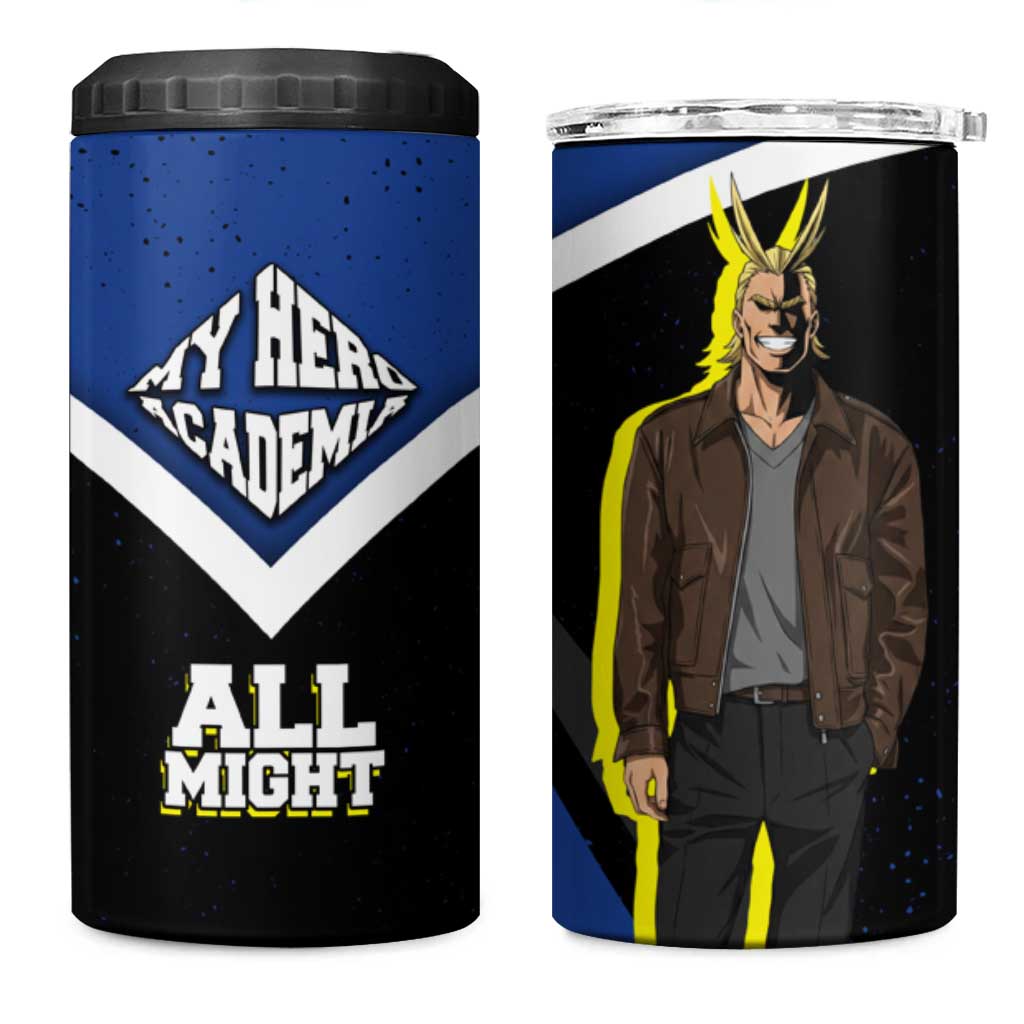 All Might My Hero Academia 4 in 1 Can Cooler Tumbler Anime Grunge Splatter Graphic Style