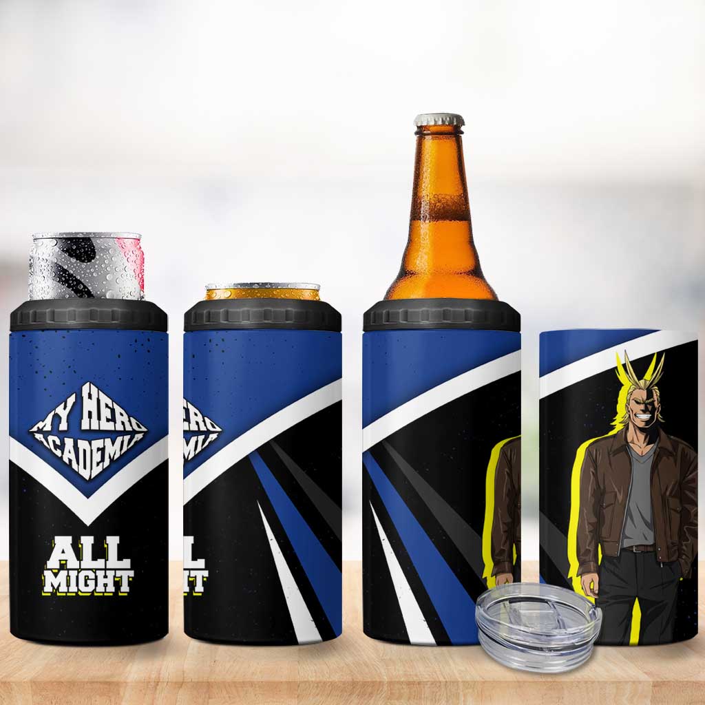 All Might My Hero Academia 4 in 1 Can Cooler Tumbler Anime Grunge Splatter Graphic Style
