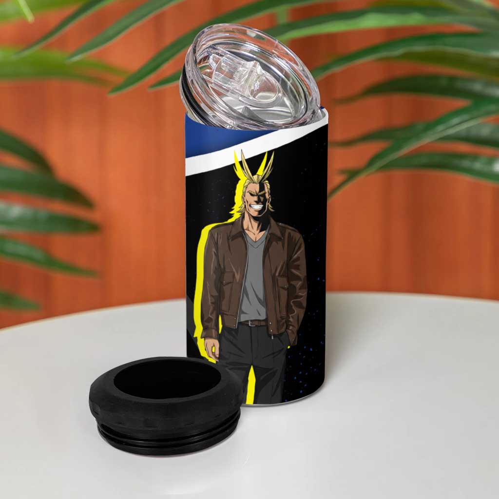All Might My Hero Academia 4 in 1 Can Cooler Tumbler Anime Grunge Splatter Graphic Style