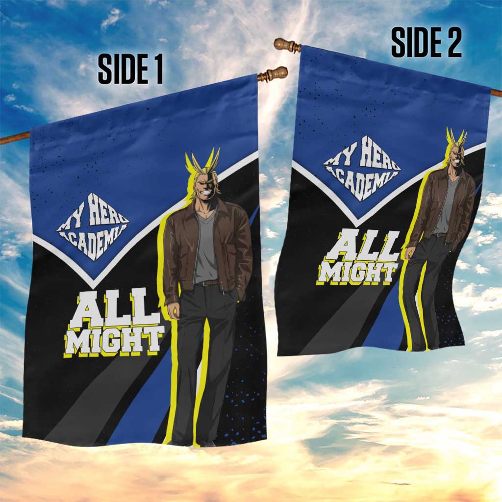 All Might My Hero Academia Garden Flag Anime Grunge Splatter Graphic Style