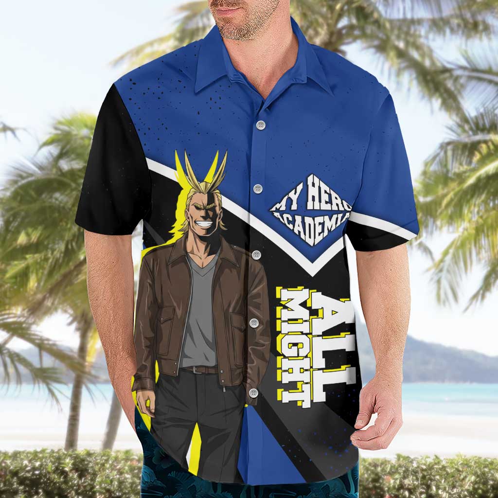 All Might My Hero Academia Hawaiian Shirt Anime Grunge Splatter Graphic Style