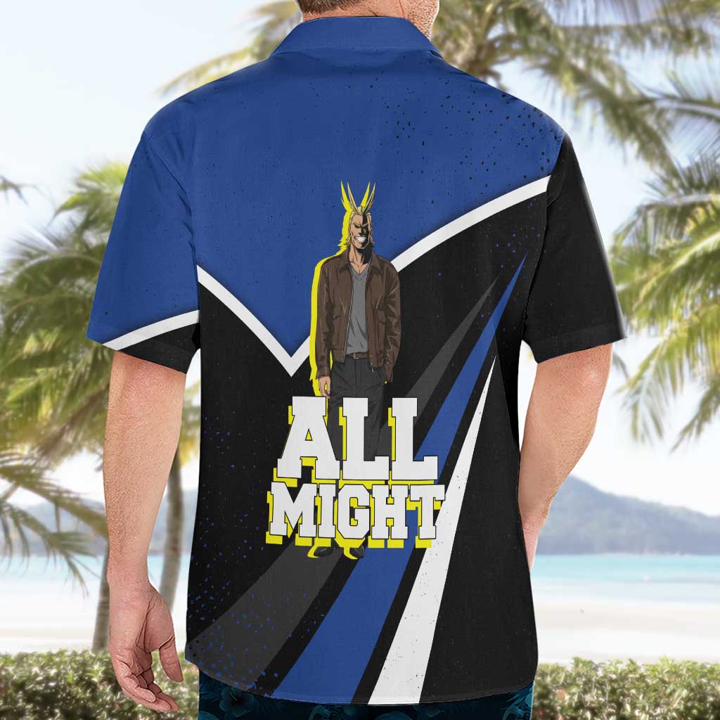 All Might My Hero Academia Hawaiian Shirt Anime Grunge Splatter Graphic Style