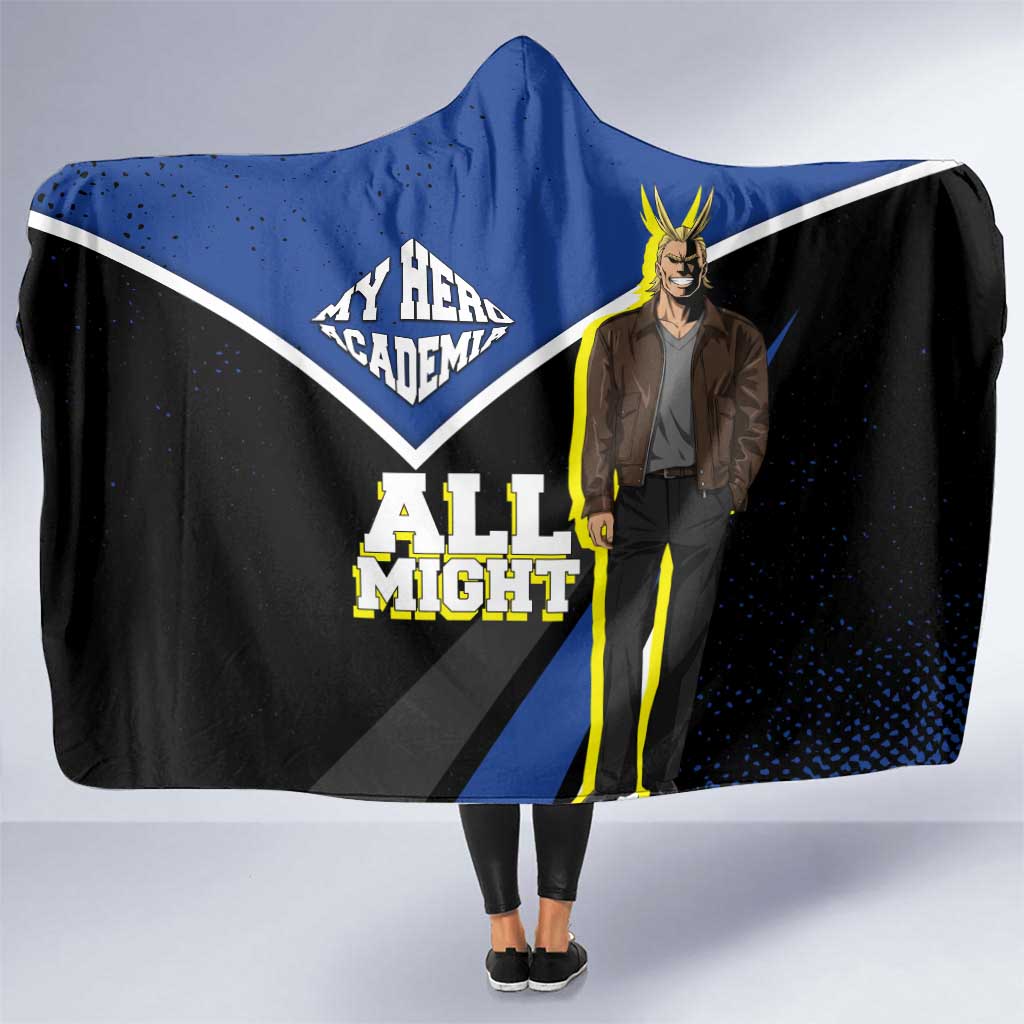 All Might My Hero Academia Hooded Blanket Anime Grunge Splatter Graphic Style