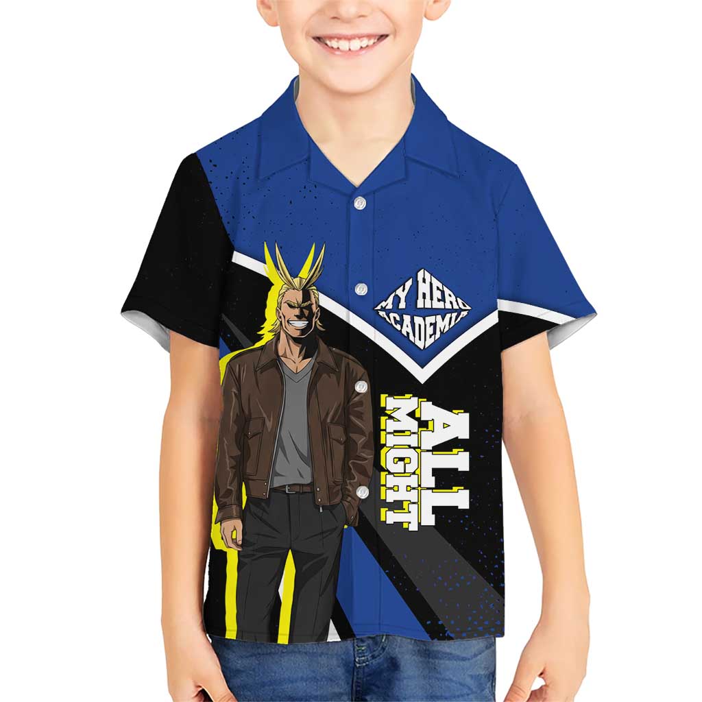 All Might My Hero Academia Kid Hawaiian Shirt Anime Grunge Splatter Graphic Style
