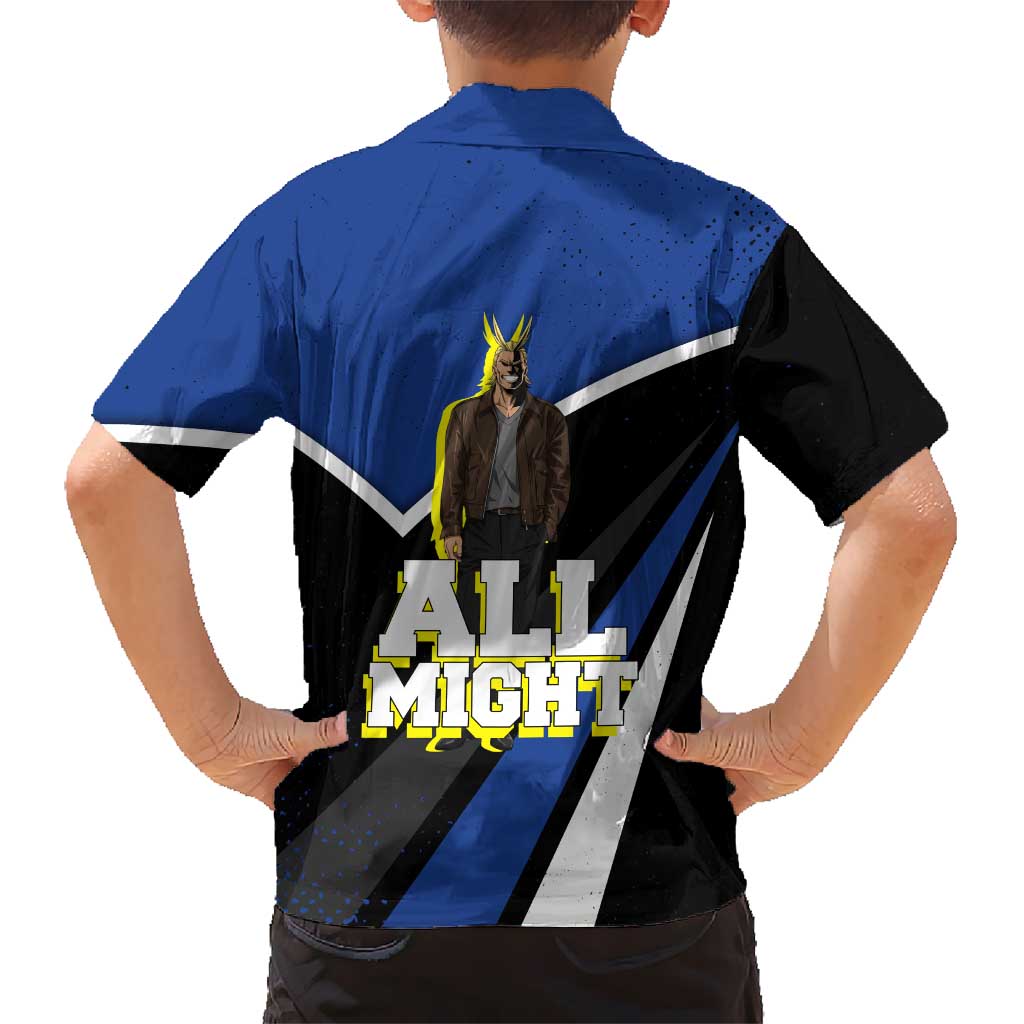 All Might My Hero Academia Kid Hawaiian Shirt Anime Grunge Splatter Graphic Style