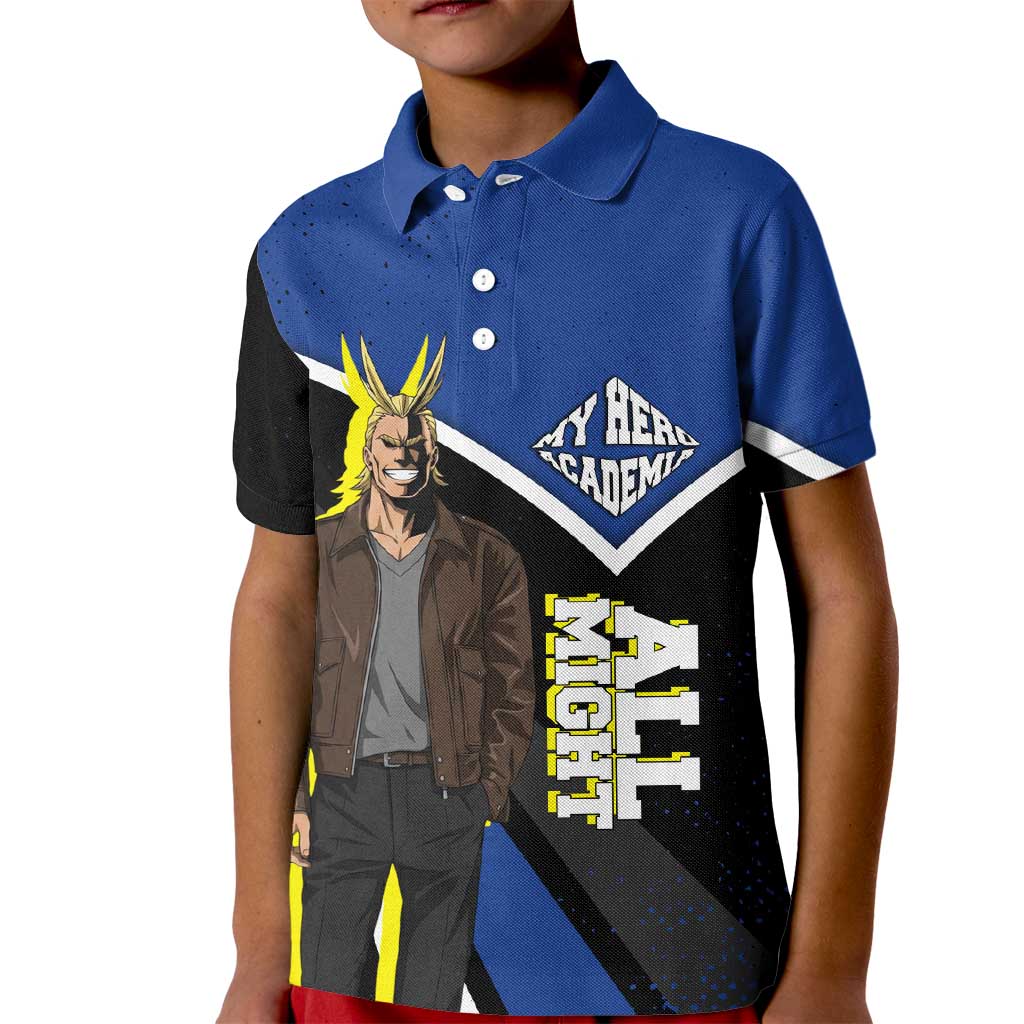 All Might My Hero Academia Kid Polo Shirt Anime Grunge Splatter Graphic Style