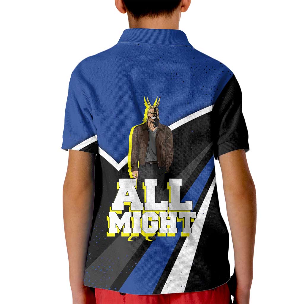 All Might My Hero Academia Kid Polo Shirt Anime Grunge Splatter Graphic Style