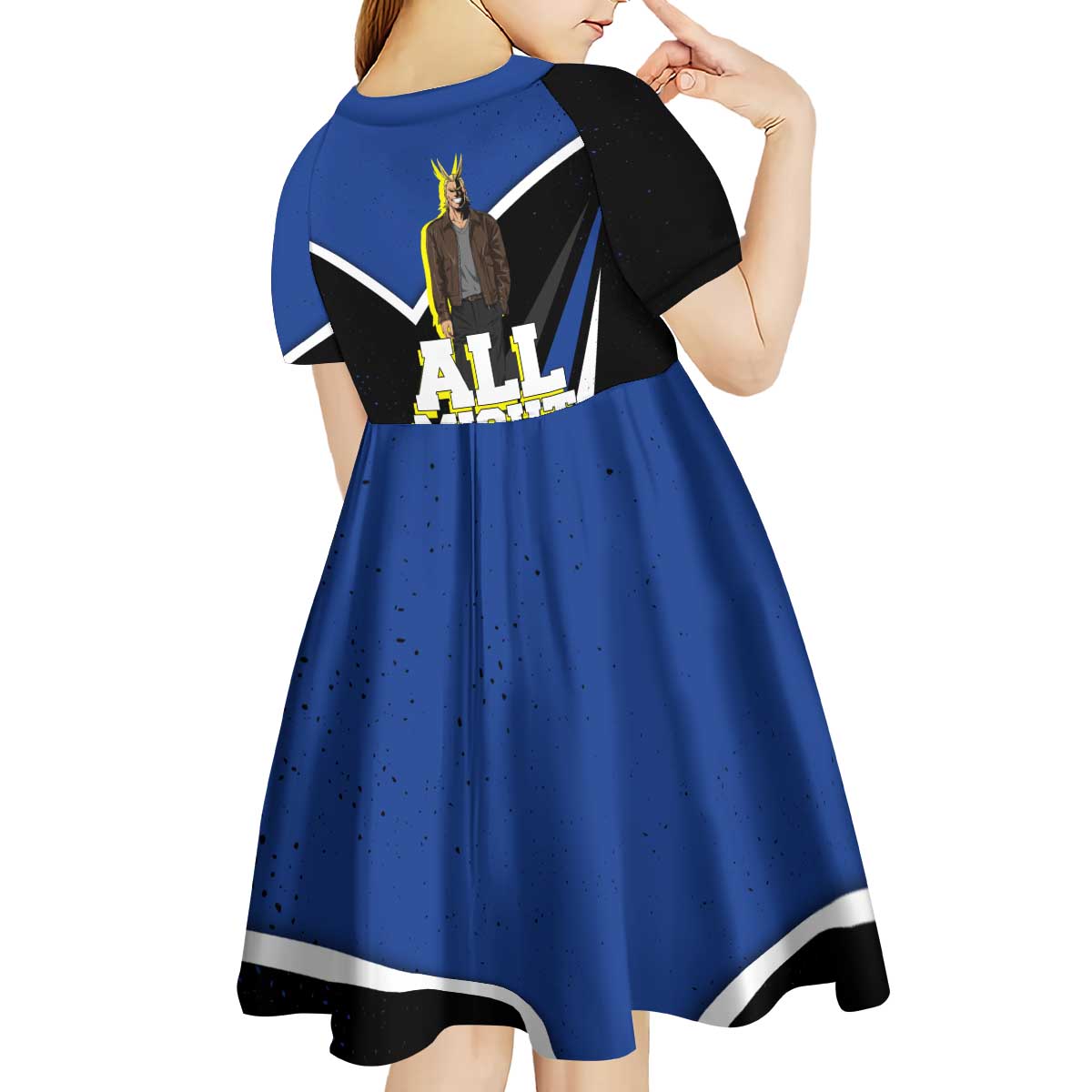 All Might My Hero Academia Kid Short Sleeve Dress Anime Grunge Splatter Graphic Style