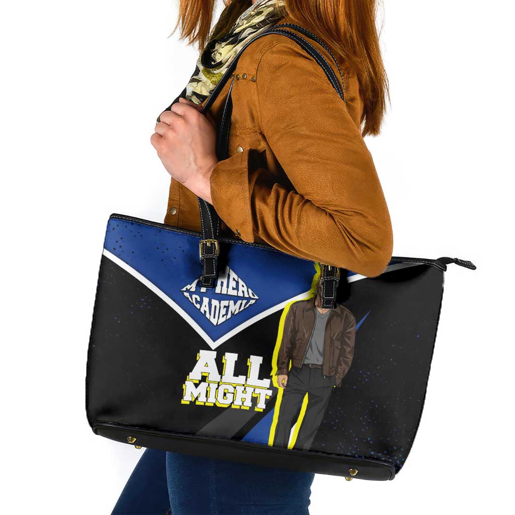 All Might My Hero Academia Leather Tote Bag Anime Grunge Splatter Graphic Style