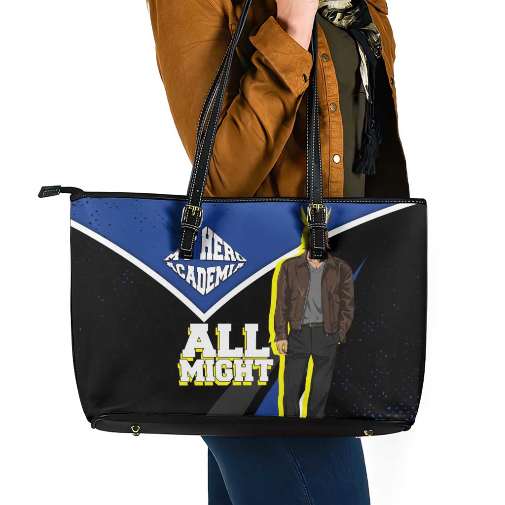All Might My Hero Academia Leather Tote Bag Anime Grunge Splatter Graphic Style