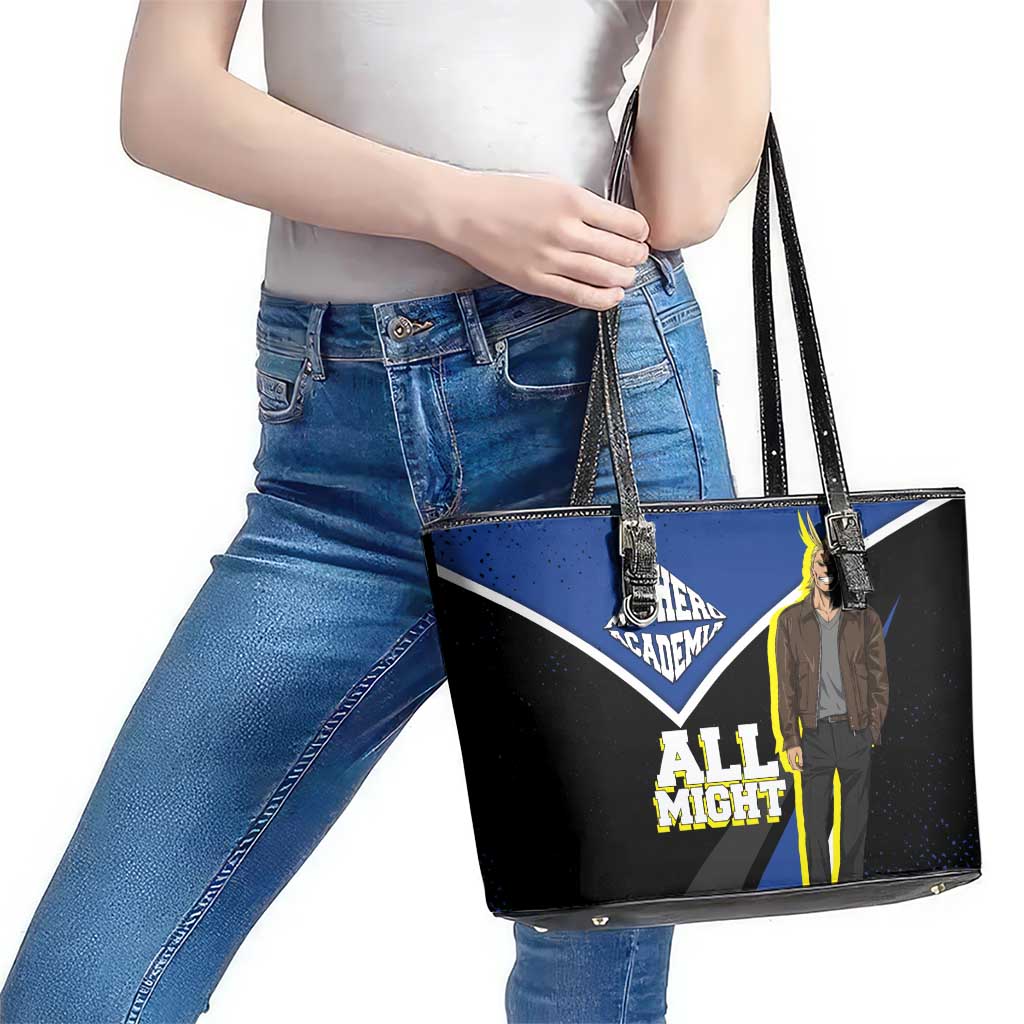 All Might My Hero Academia Leather Tote Bag Anime Grunge Splatter Graphic Style