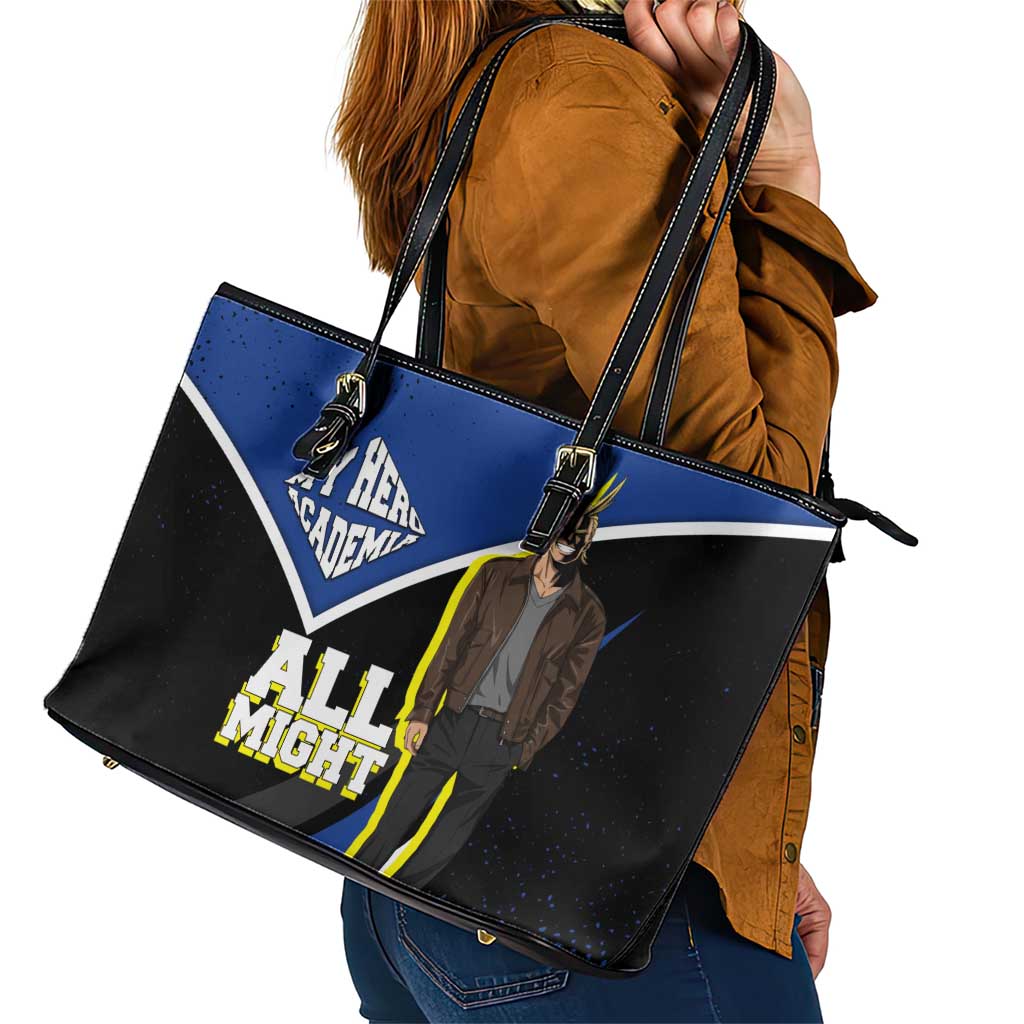 All Might My Hero Academia Leather Tote Bag Anime Grunge Splatter Graphic Style