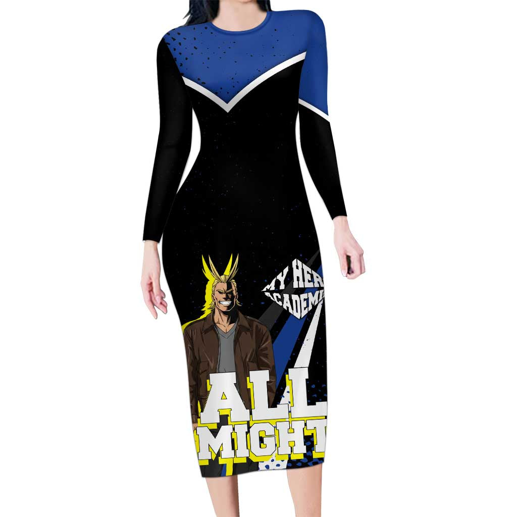 All Might My Hero Academia Long Sleeve Bodycon Dress Anime Grunge Splatter Graphic Style