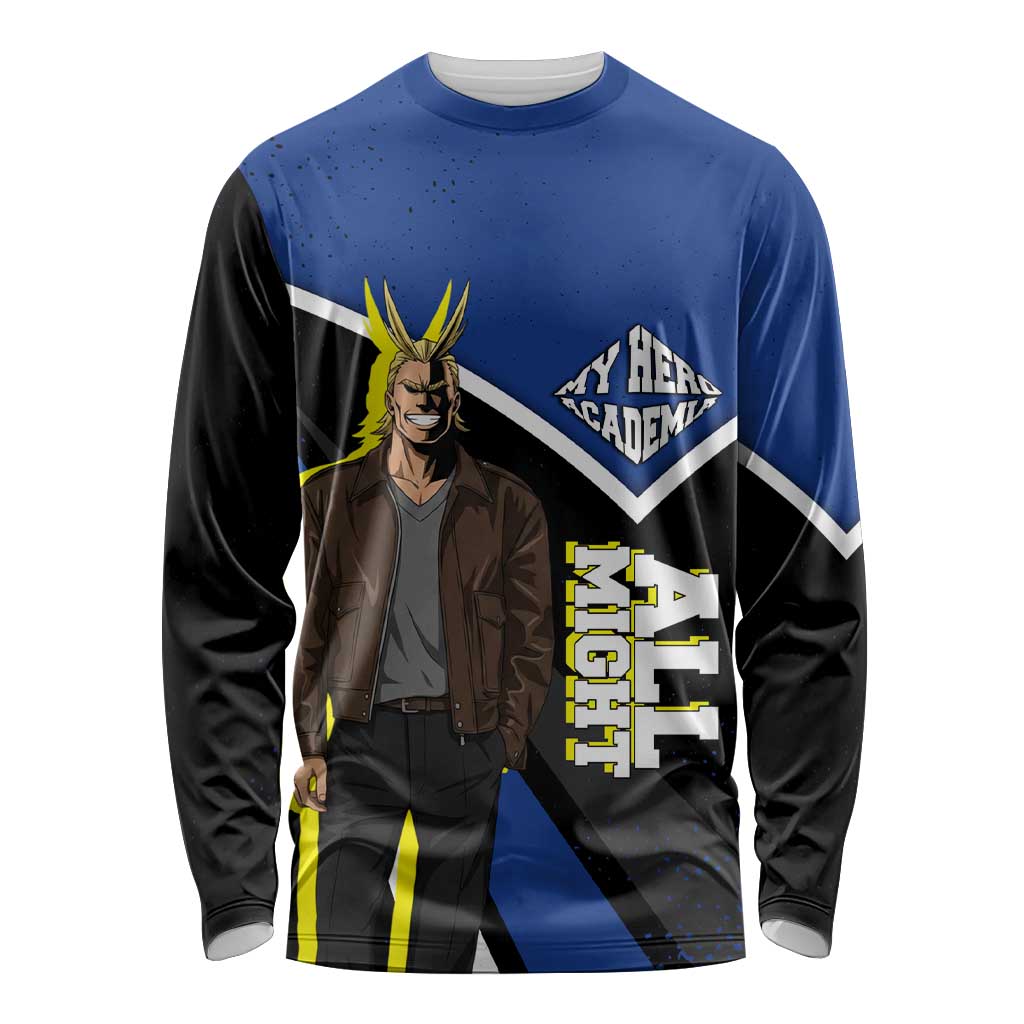All Might My Hero Academia Long Sleeve Shirt Anime Grunge Splatter Graphic Style