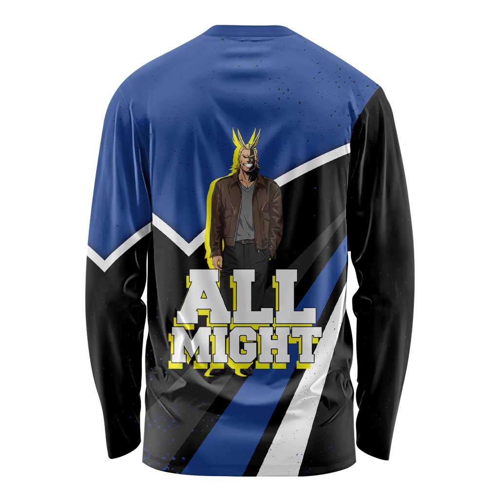 All Might My Hero Academia Long Sleeve Shirt Anime Grunge Splatter Graphic Style
