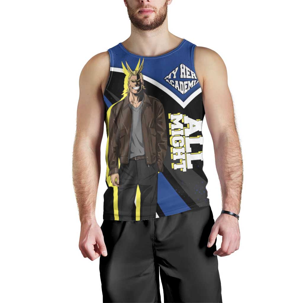 All Might My Hero Academia Men Tank Top Anime Grunge Splatter Graphic Style