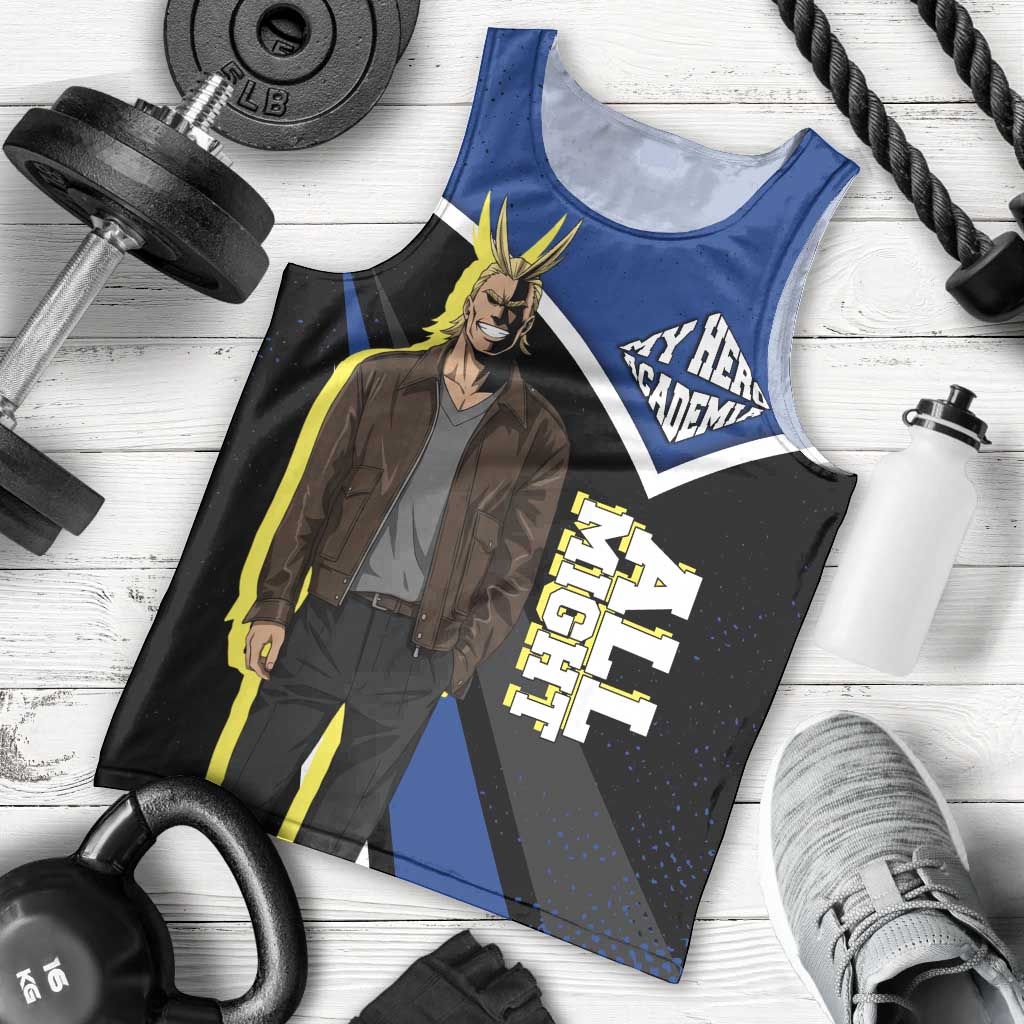 All Might My Hero Academia Men Tank Top Anime Grunge Splatter Graphic Style