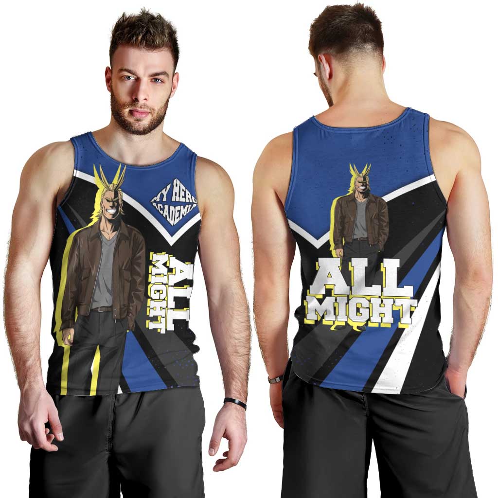 All Might My Hero Academia Men Tank Top Anime Grunge Splatter Graphic Style