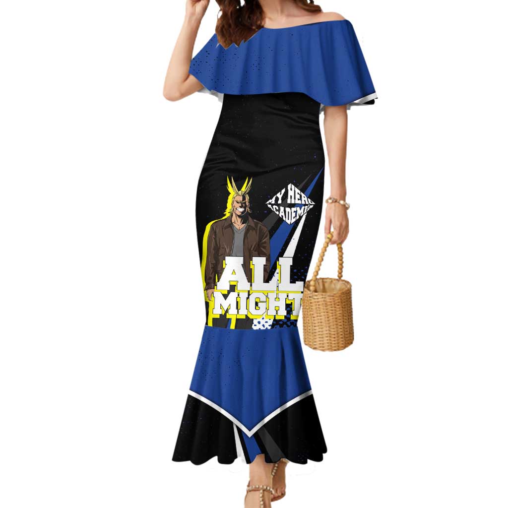 All Might My Hero Academia Mermaid Dress Anime Grunge Splatter Graphic Style
