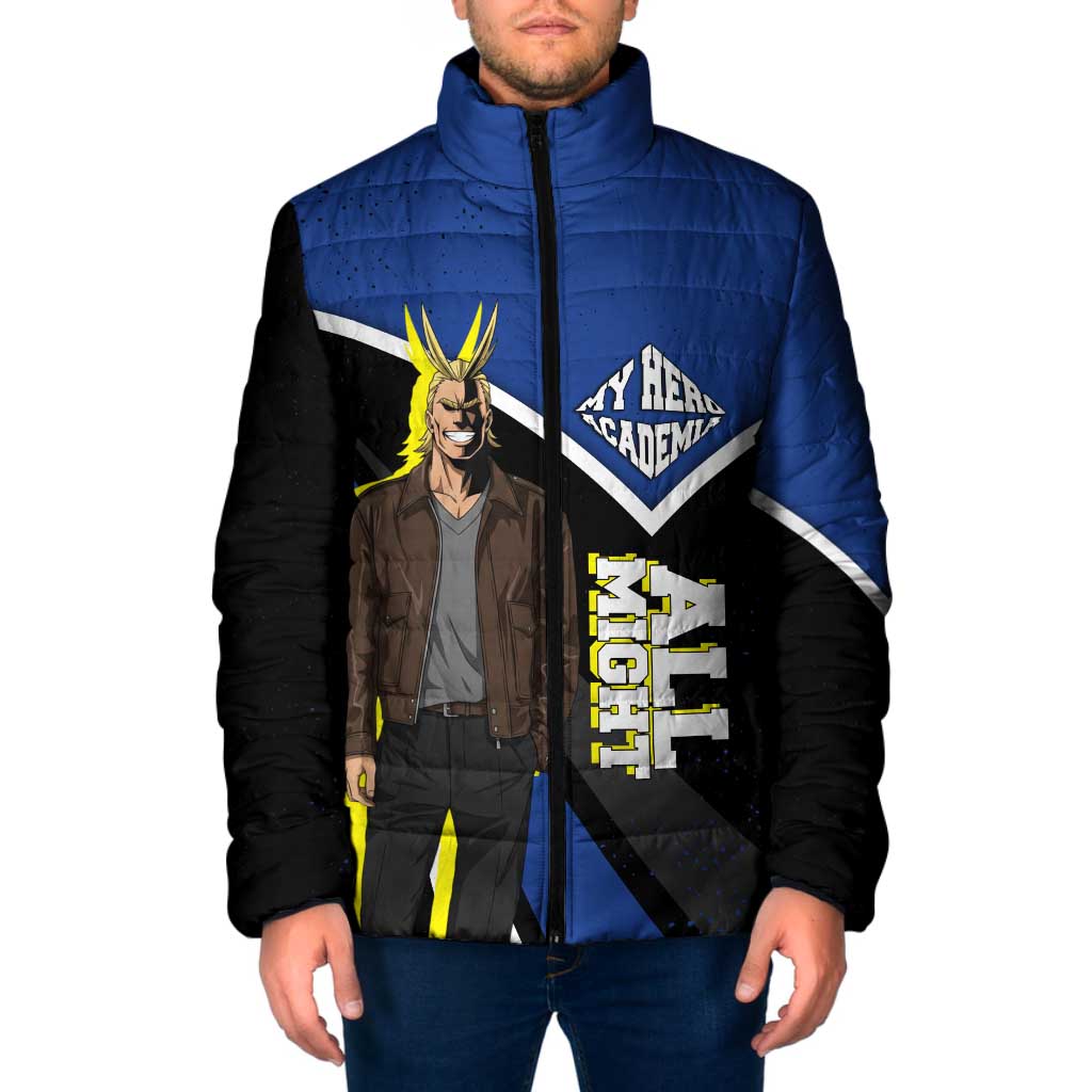 All Might My Hero Academia Padded Jacket Anime Grunge Splatter Graphic Style