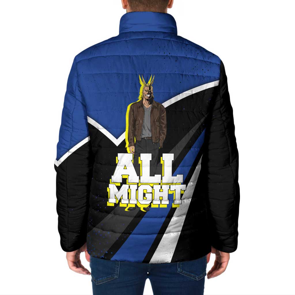 All Might My Hero Academia Padded Jacket Anime Grunge Splatter Graphic Style