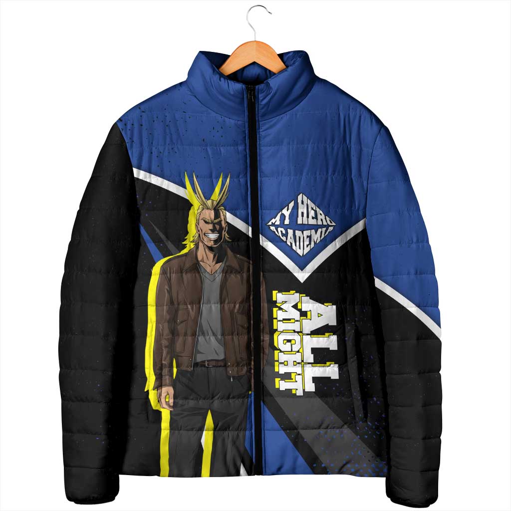 All Might My Hero Academia Padded Jacket Anime Grunge Splatter Graphic Style