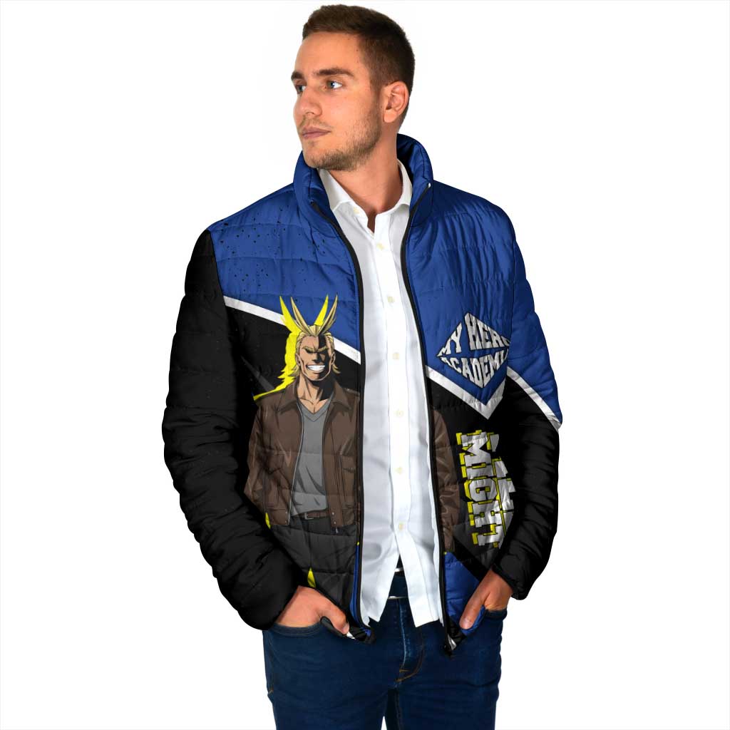 All Might My Hero Academia Padded Jacket Anime Grunge Splatter Graphic Style