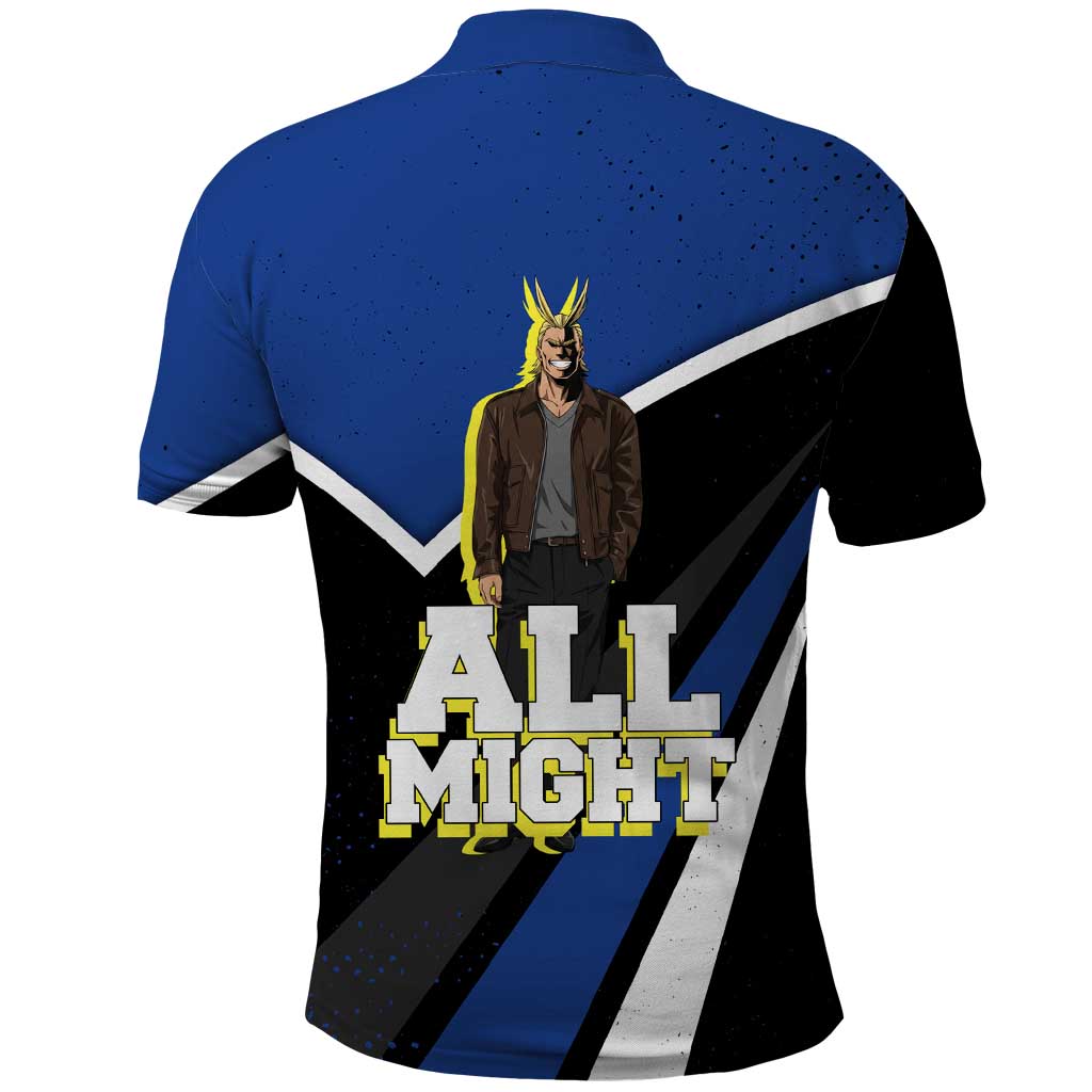 All Might My Hero Academia Polo Shirt Anime Grunge Splatter Graphic Style