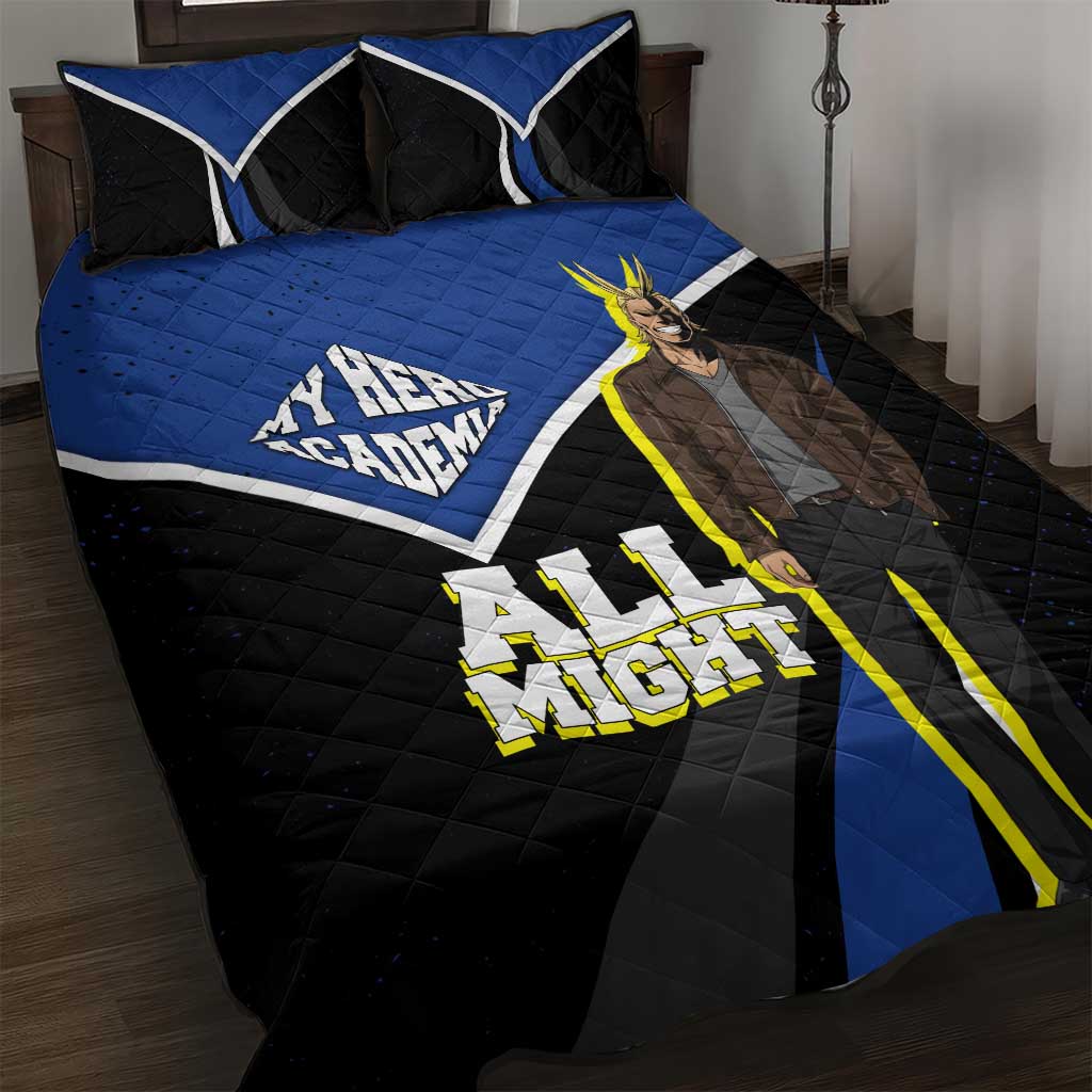 All Might My Hero Academia Quilt Bed Set Anime Grunge Splatter Graphic Style