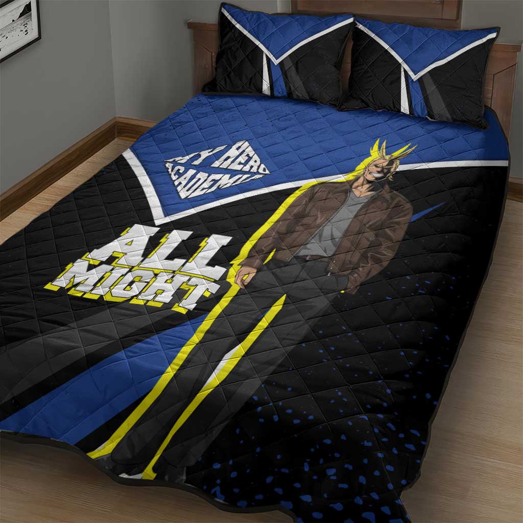 All Might My Hero Academia Quilt Bed Set Anime Grunge Splatter Graphic Style