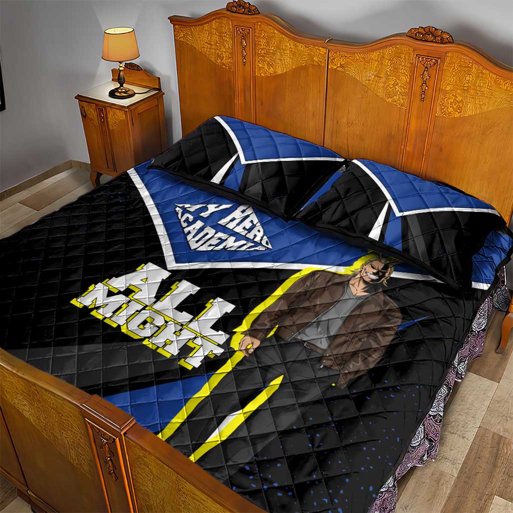 All Might My Hero Academia Quilt Bed Set Anime Grunge Splatter Graphic Style