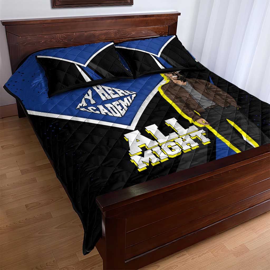 All Might My Hero Academia Quilt Bed Set Anime Grunge Splatter Graphic Style