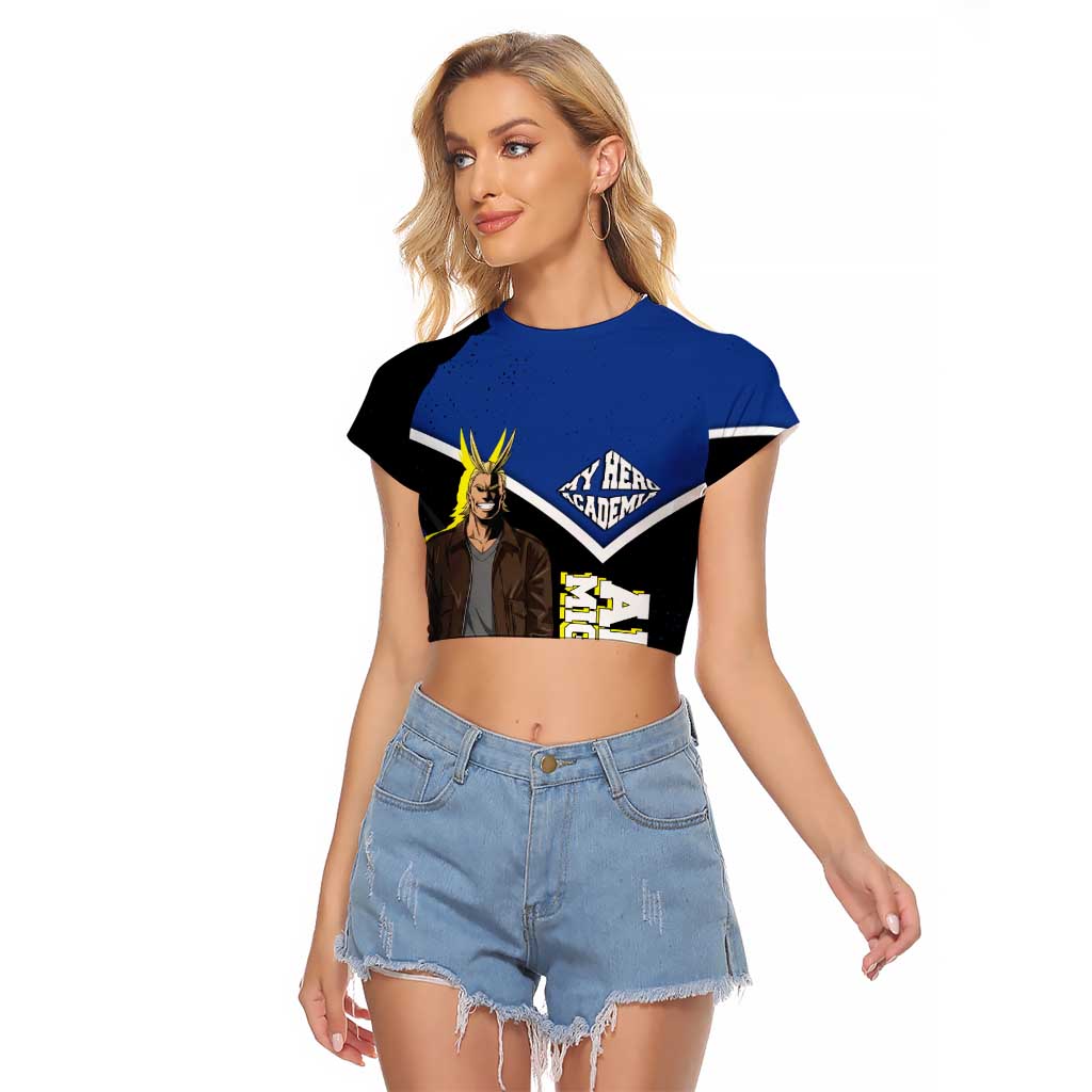 All Might My Hero Academia Raglan Cropped T Shirt Anime Grunge Splatter Graphic Style