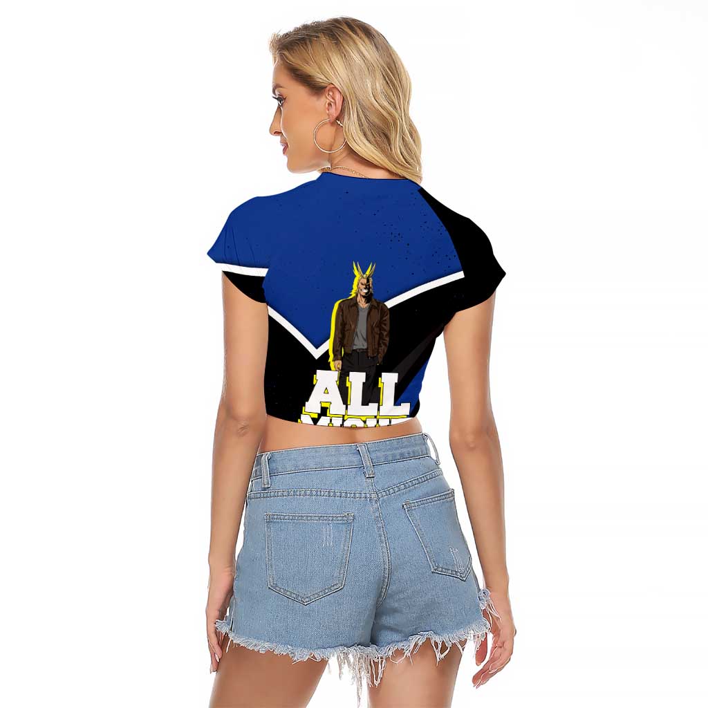 All Might My Hero Academia Raglan Cropped T Shirt Anime Grunge Splatter Graphic Style