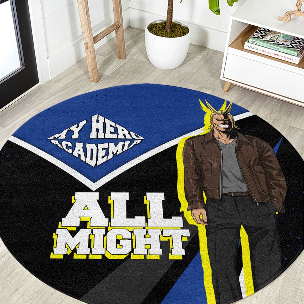 All Might My Hero Academia Round Carpet Anime Grunge Splatter Graphic Style