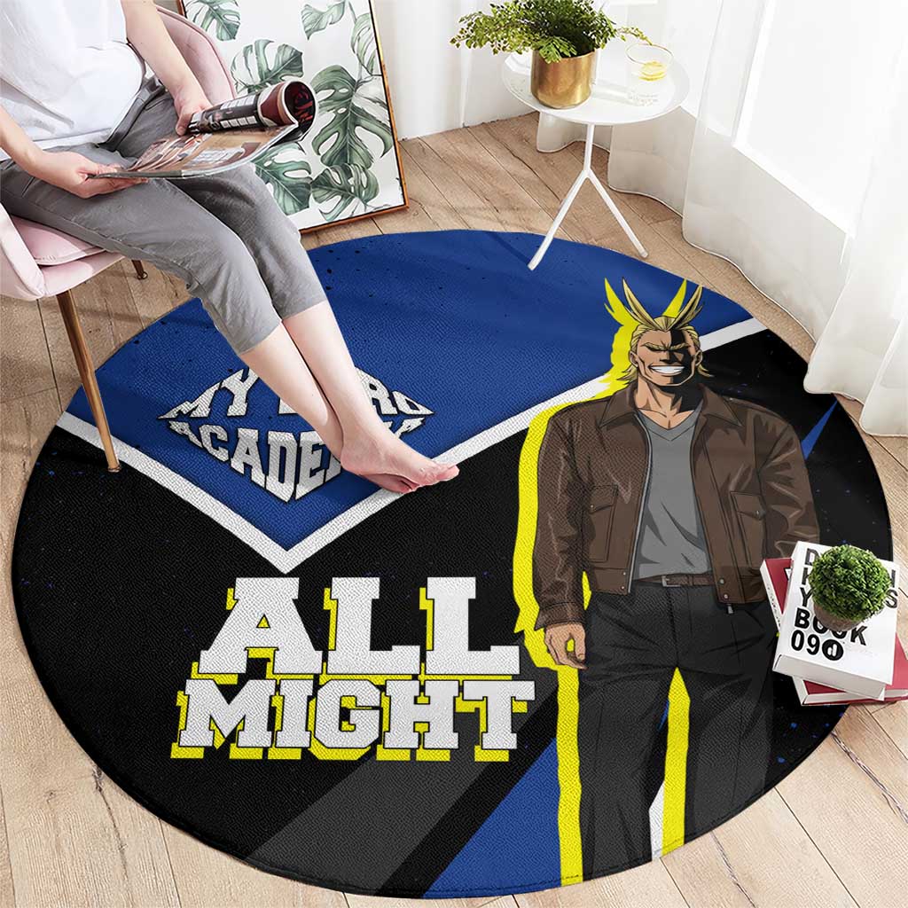 All Might My Hero Academia Round Carpet Anime Grunge Splatter Graphic Style