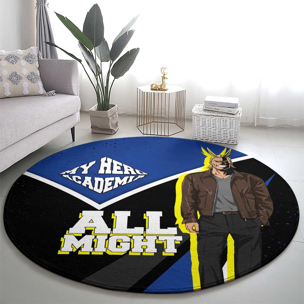 All Might My Hero Academia Round Carpet Anime Grunge Splatter Graphic Style
