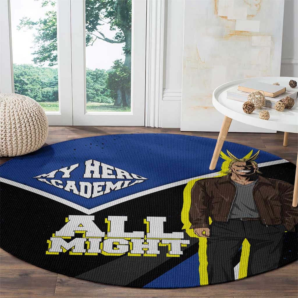 All Might My Hero Academia Round Carpet Anime Grunge Splatter Graphic Style