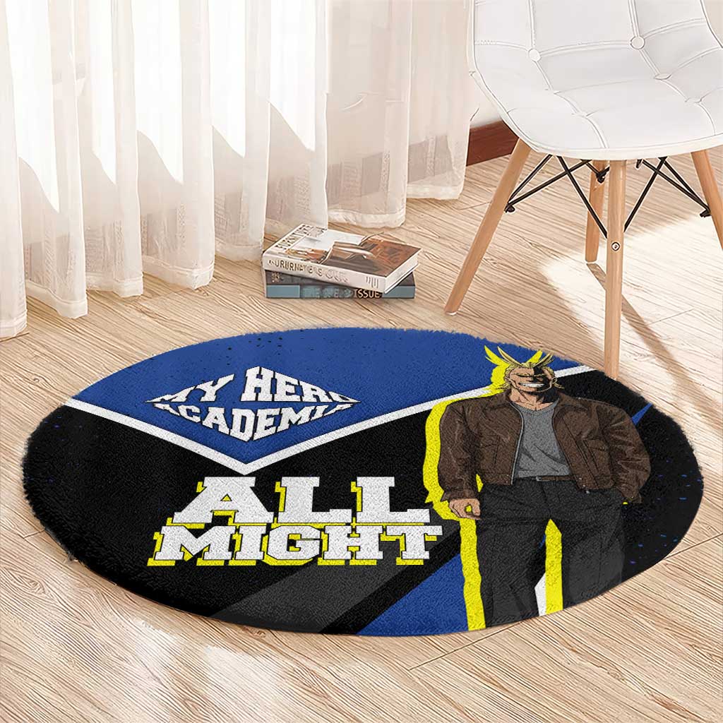 All Might My Hero Academia Round Carpet Anime Grunge Splatter Graphic Style