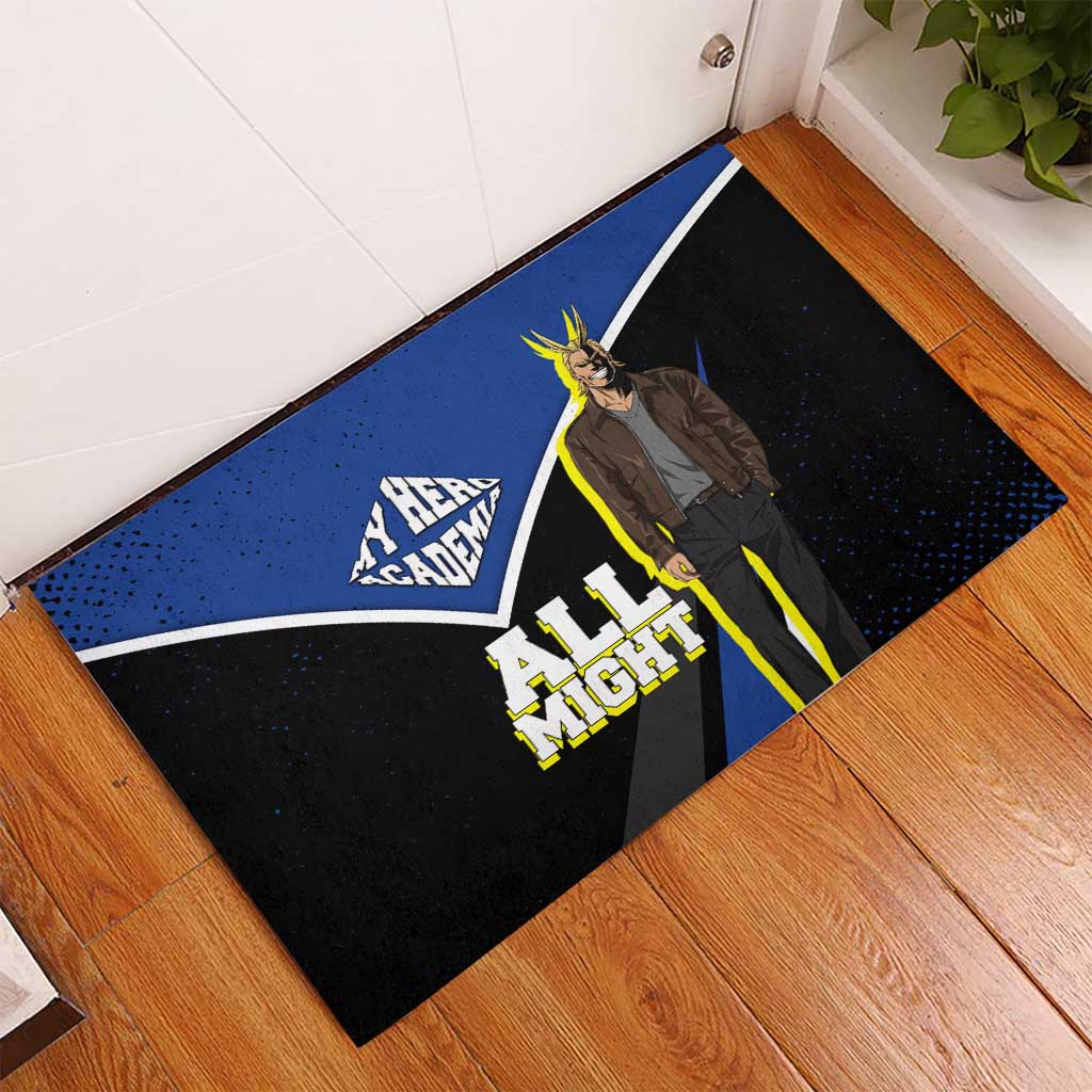 All Might My Hero Academia Rubber Doormat Anime Grunge Splatter Graphic Style