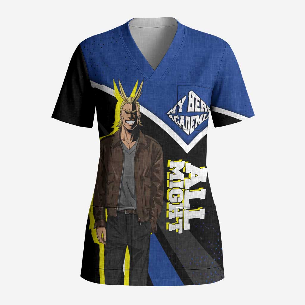 All Might My Hero Academia Scrub Top Anime Grunge Splatter Graphic Style
