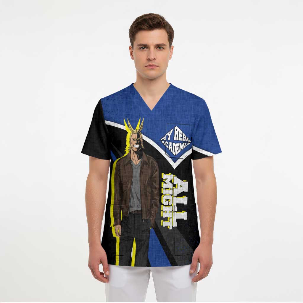All Might My Hero Academia Scrub Top Anime Grunge Splatter Graphic Style