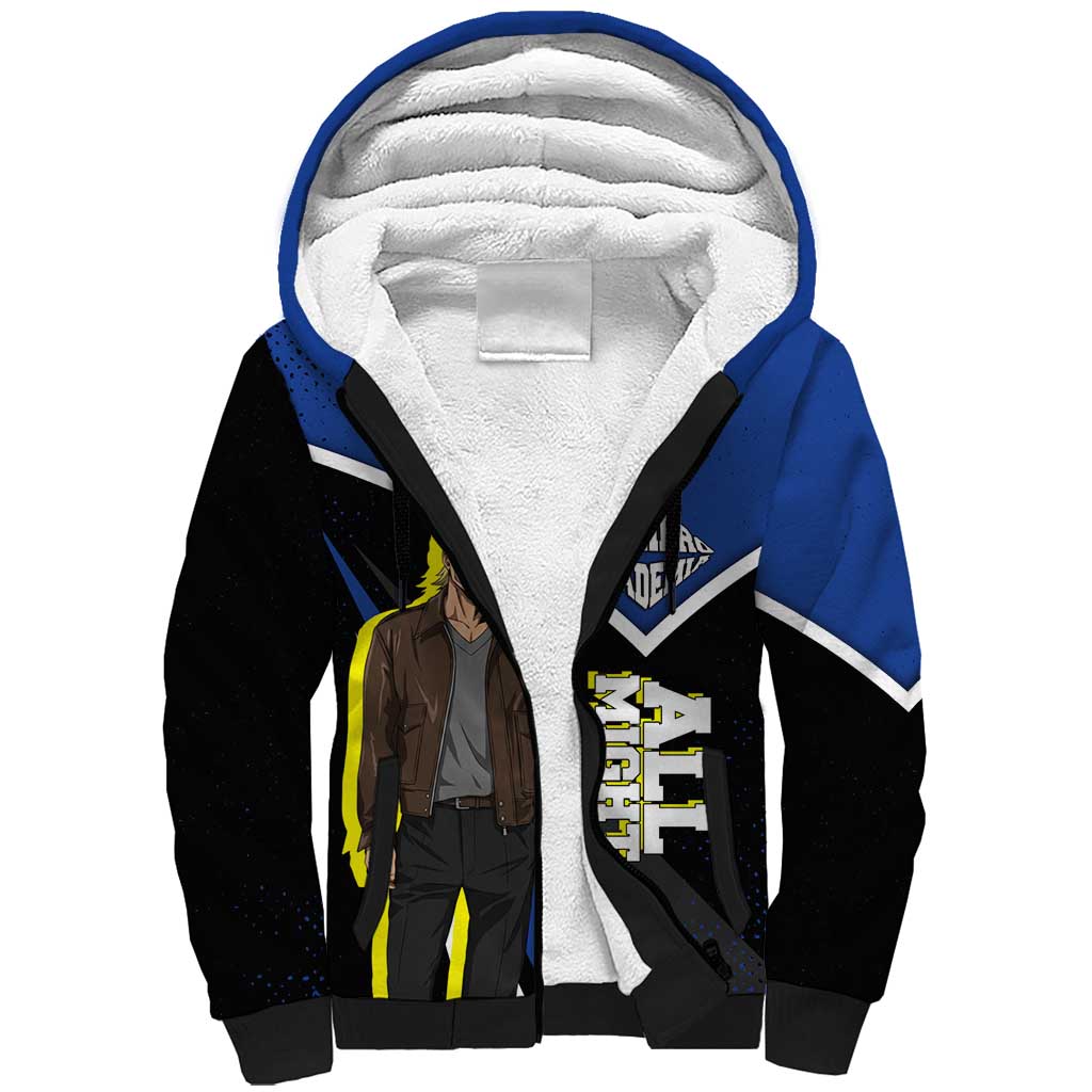 All Might My Hero Academia Sherpa Hoodie Anime Grunge Splatter Graphic Style